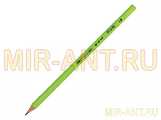Карандаш чернографитный "BR-90064" , 1 шт., НВ, пластиковый, корпус салатовый, без резинки