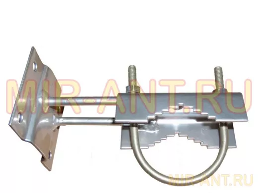 Кронштейн антенный "КРОНШТЕЙН-2" СЕРЕБРИСТЫЙ для крепления мачт диаметром 32мм, 51мм  к стене