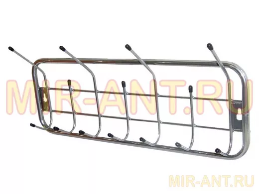 "ELEGANT" СЕРЕБРИСТАЯ вешалка настенная 7 крючков в рамке