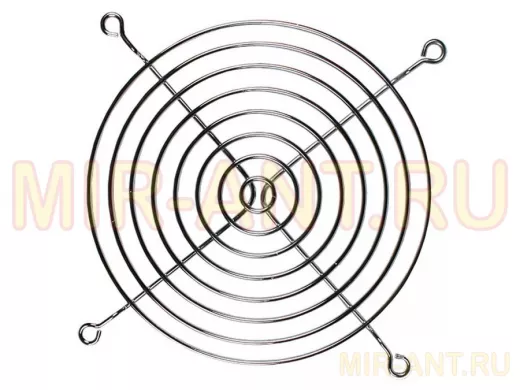 Решётка для вентилятора хромированная 120мм х 120мм (8 колец, 4 отв, метал, хром) 